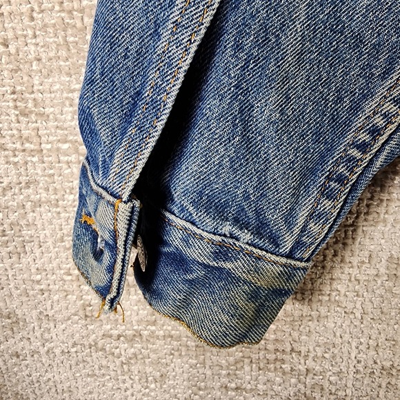 VTG 90s Marlboro Country Store Denim Trucker Jacket Mens M Blue Jean Button - Picture 10 of 15